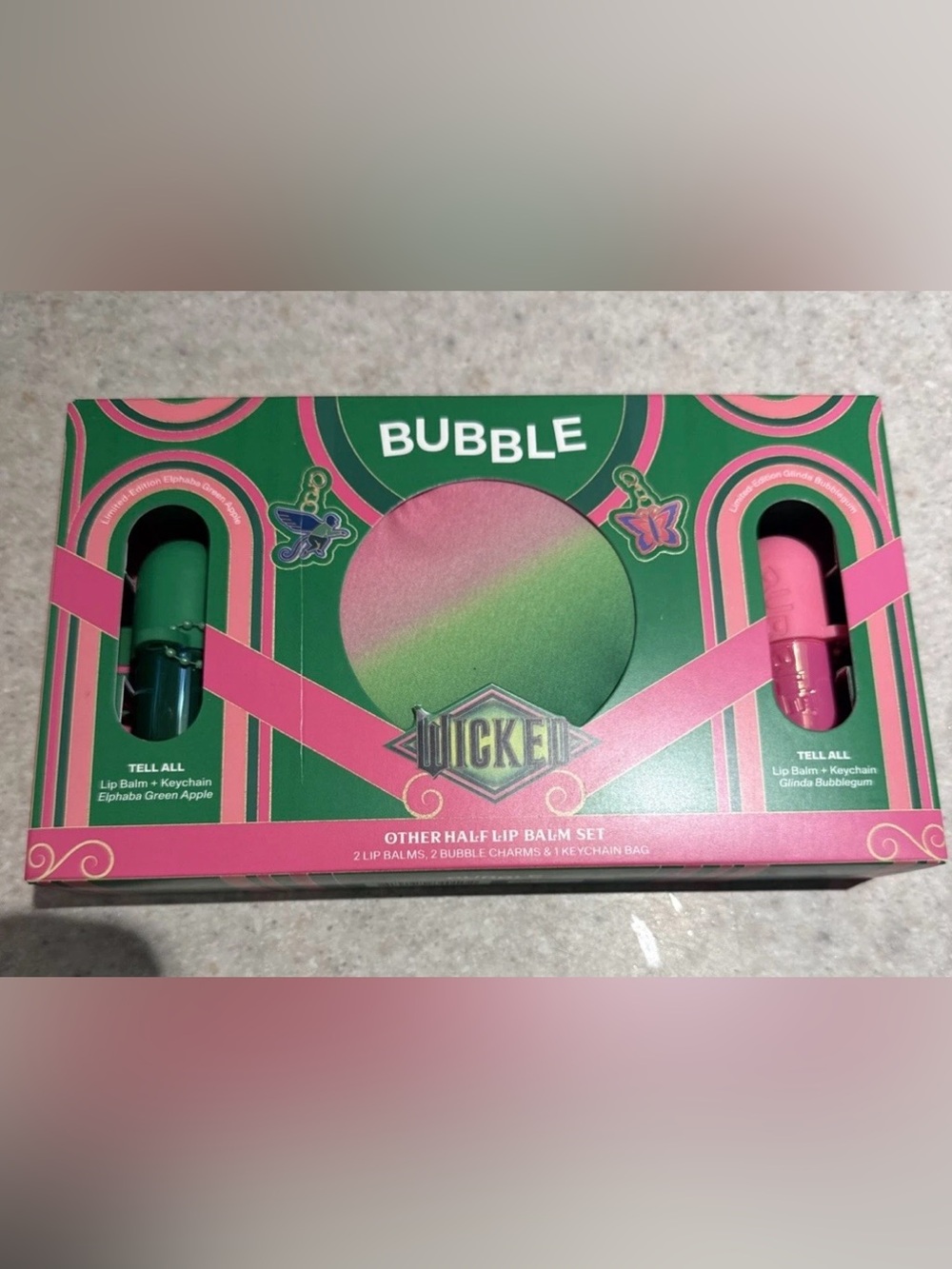 NIB Bubble Skincare x Wicked Tell All Lip Balm Set Limited Edition